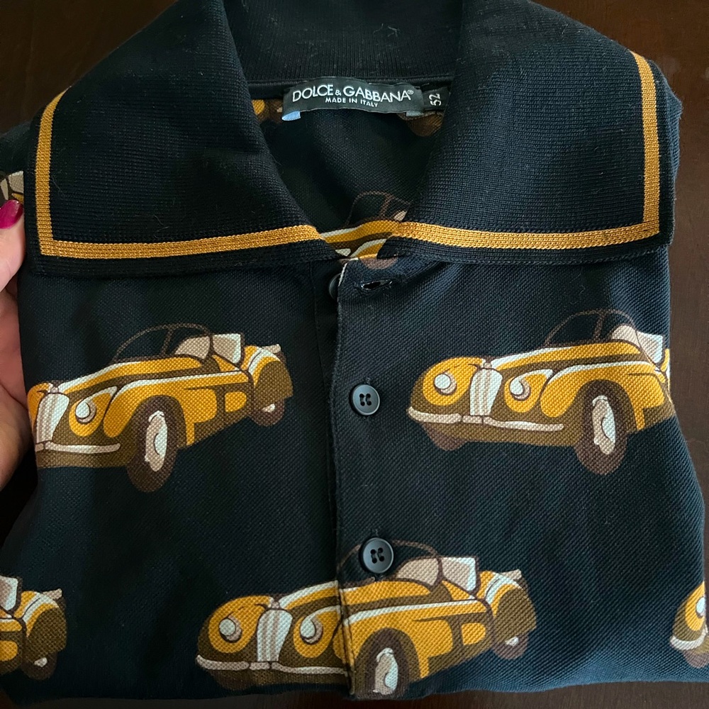 Dolce & Gabanna car print polo.